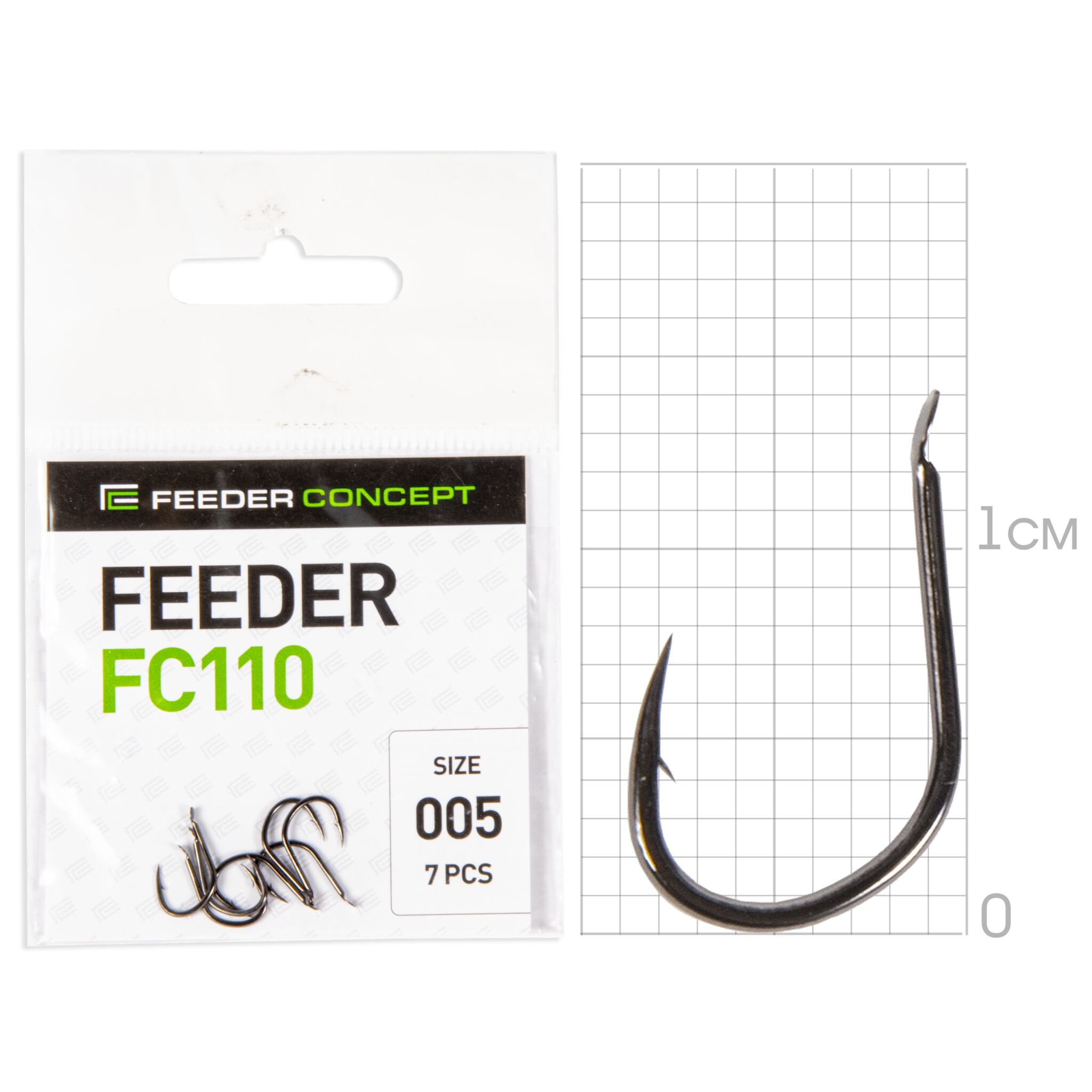 Крючок Одинарный Feeder Concept Feeder FC110 №5 7 шт    FC110-005 — крупный план
	                                    1