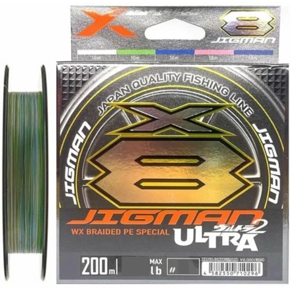 Плетеный шнур YGK X-Braid Jigman Ultra X8 200 м  PE # 1 5 Colors 0,165 мм — характеристики,
	                                    особенности конструкции