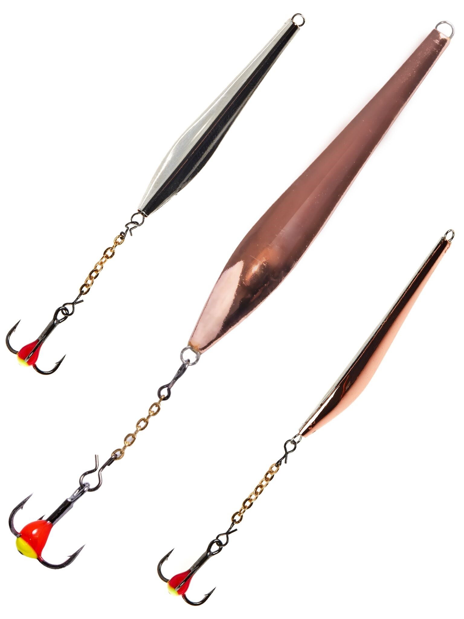 Зимняя Блесна Lucky John Double Blade 6 гр 55 мм CS С цепочкой и тройником  LJDD55-CS — крупный план
	                                    2