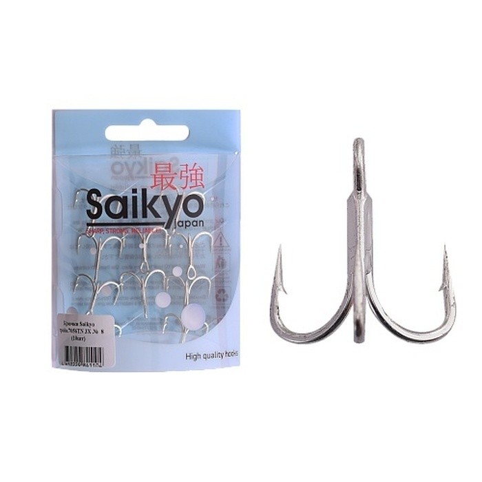 Крючок Тройной Saikyo 7056 3X №8 10 шт TN   SORCT7056-8TN10 — характеристики,  особенности конструкции