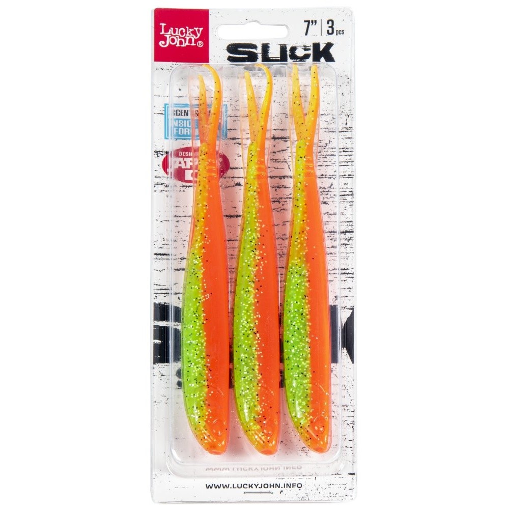Силиконовая приманка Lucky John Slick Shad-V 7.0in 178 мм 3 шт Z12 3D Series  140424-Z12 — крупный план
	                                    2