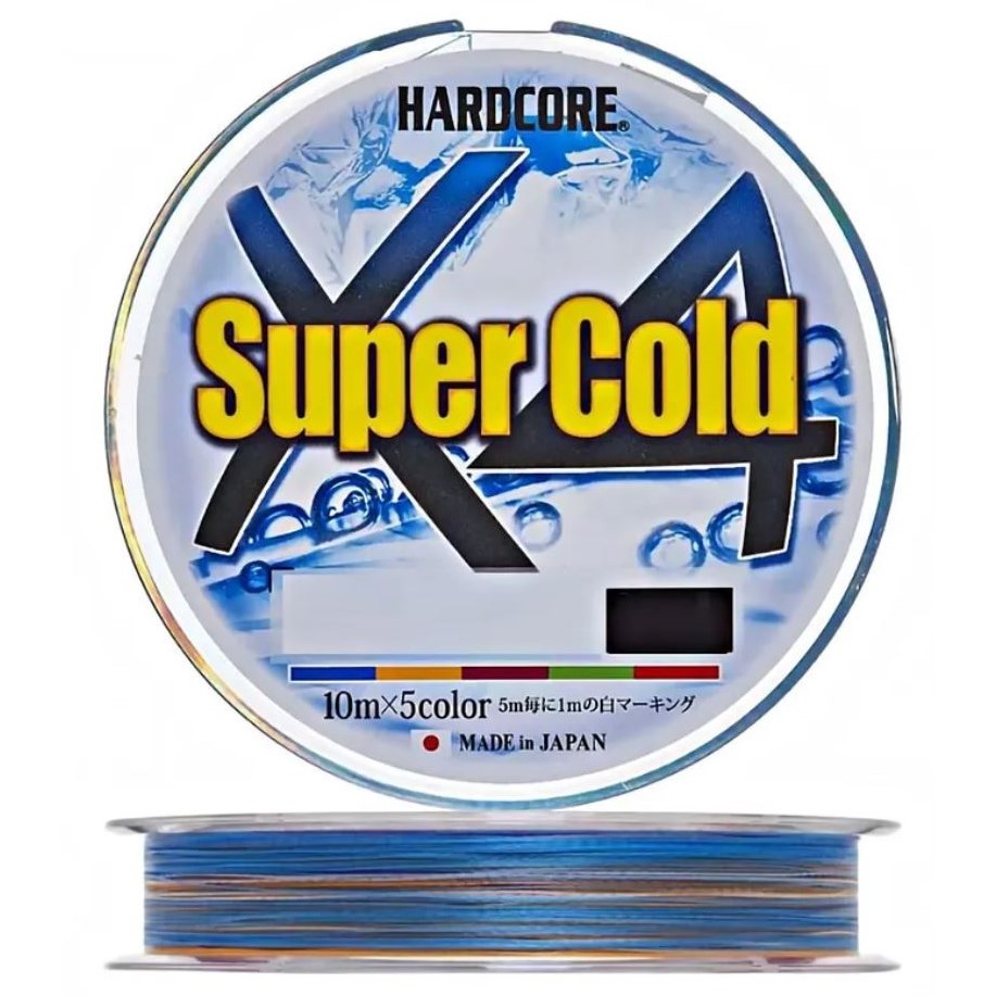 Плетеный шнур Duel PE Hardcore Super Cold X4 200 м  PE # 0,6 5Color 0,13 мм   H3964 — характеристики,  особенности конструкции