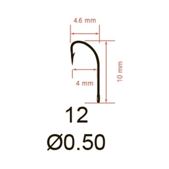 Крючок Одинарный Saikyo KH-11004 Crystal №12 10 шт BR   KH-11004BR12-10 — крупный план
	                                    2