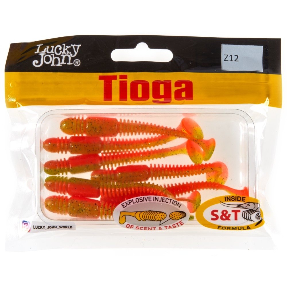 Силиконовая приманка Lucky John Tioga 2.9in 74 мм 7 шт Z12 Pro Series  140103-Z12 — крупный план
	                                    2