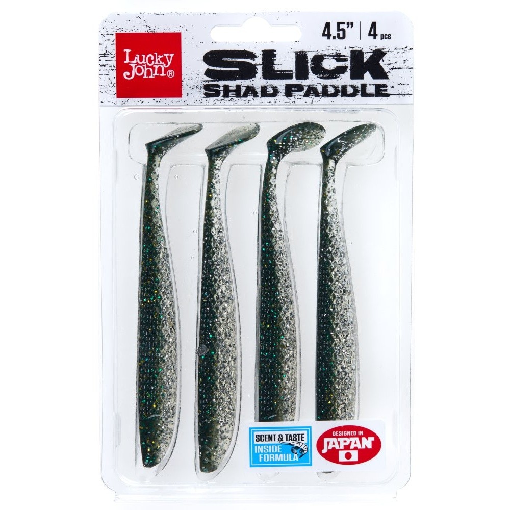 Силиконовая приманка Lucky John Slick Shad Paddle 4.5in 114 мм 4 шт Z11 3D Series  140441-Z11 — крупный план
	                                    2