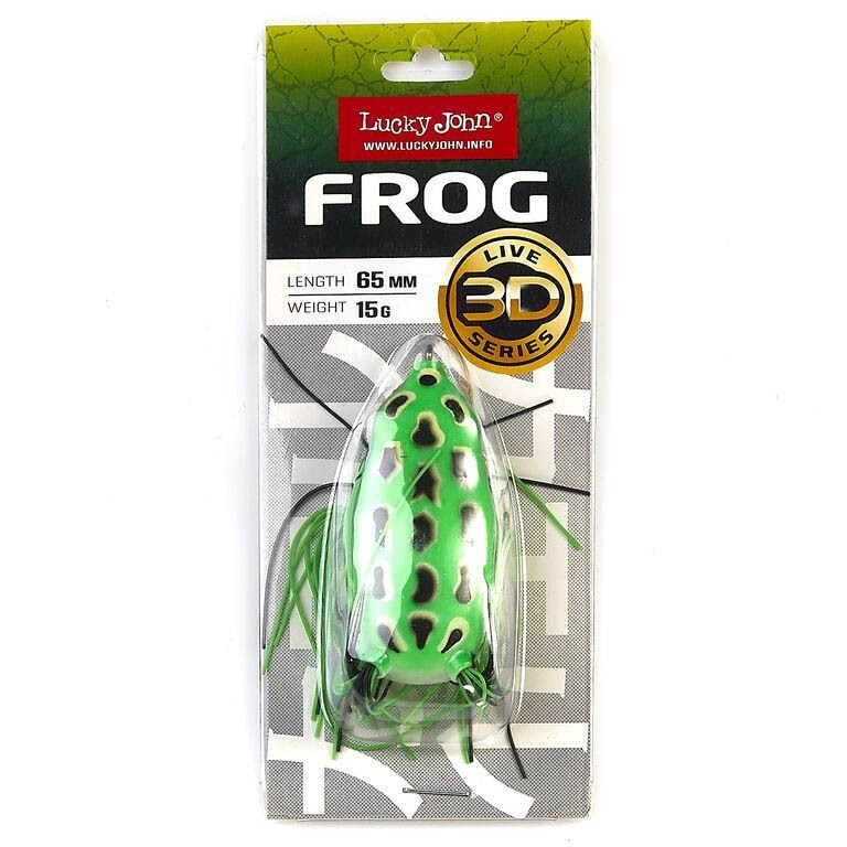 Силиконовая приманка Lucky John Frog 2.6in 65 мм 1 шт 003 3D Series  140401-003 — крупный план
	                                    2