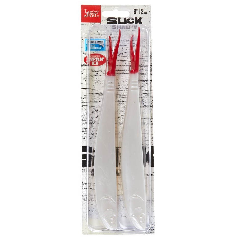 Силиконовая приманка Lucky John Slick Shad-V 9.0in 228 мм 2 шт 009 3D Series  140425-009 — крупный план
	                                    2