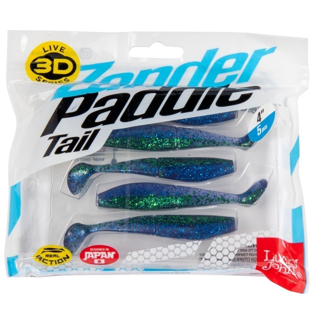 Силиконовая приманка Lucky John Zander Paddle Tail 4.0in 100 мм 5 шт Z13 3D Series  140429-Z13 — крупный план
	                                    2