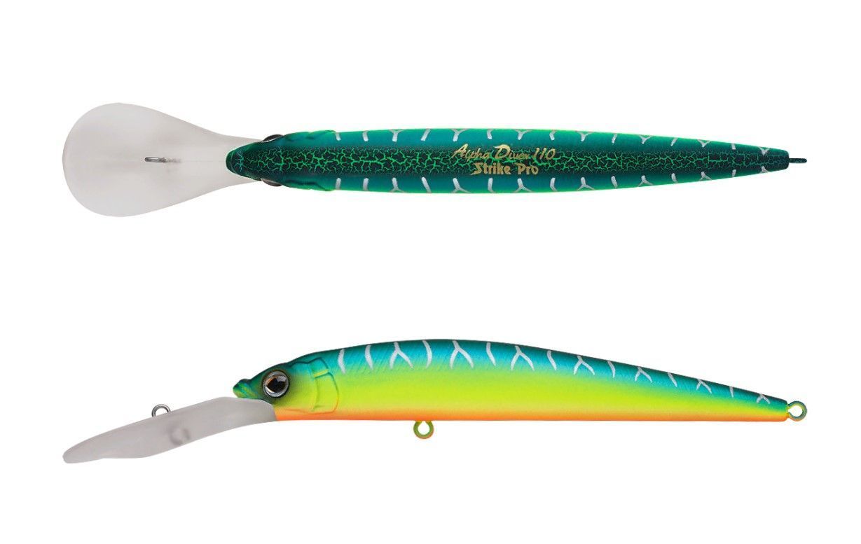 Воблер Strike Pro Alpha Diver 110 A223S-RP Pearl Mat Tiger 13 гр   JL-062F#A223S-RP — крупный план
	                                    1
