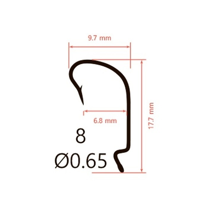 Крючок Офсетный Saikyo BS-2312 №8 10 шт R   BS-2312R8-10 — крупный план
	                                    2