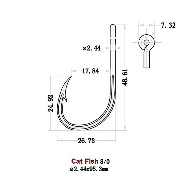 Крючок Одинарный Saikyo Cat Fish FT №8/0 10 шт BN   SORCFTBN8/0-10 — крупный план
	                                    1