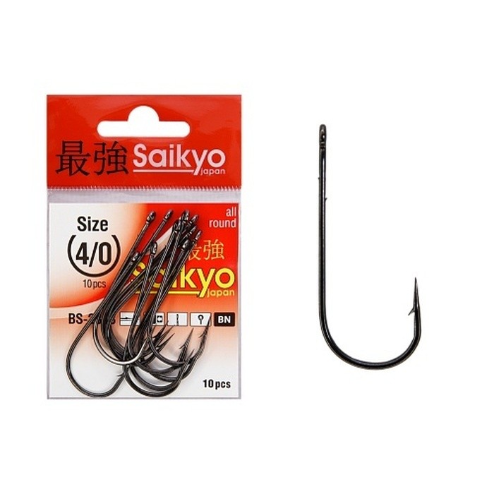 Крючок Одинарный Saikyo BS-2313 №4/0 10 шт BN   BS-2313BN4/0-10 — характеристики,  особенности конструкции