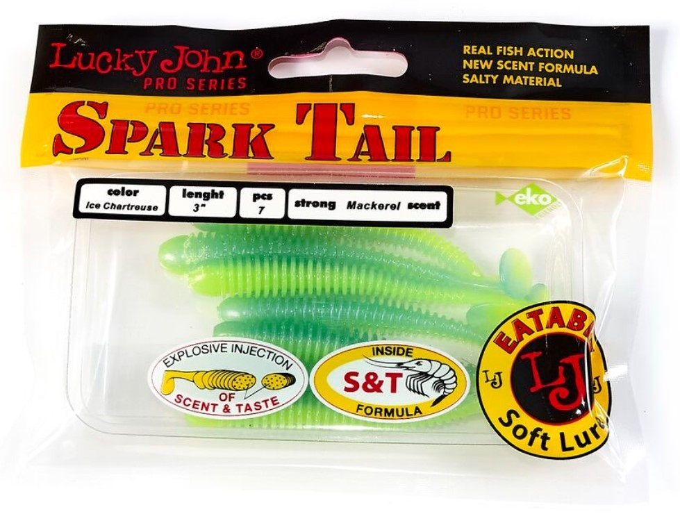 Силиконовая приманка Lucky John Spark Tail 2.0in 50 мм 5 шт T57 Pro Series  140166-T57 — крупный план
	                                    2