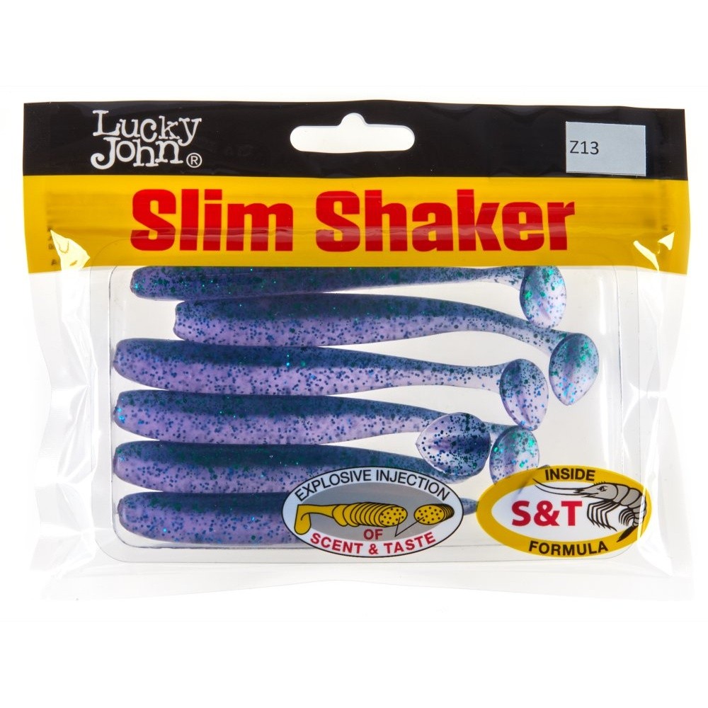 Силиконовая приманка Lucky John Slim Shaker 4in 100 мм 6 шт Z13 Pro Series  140183-Z13 — крупный план
	                                    2
