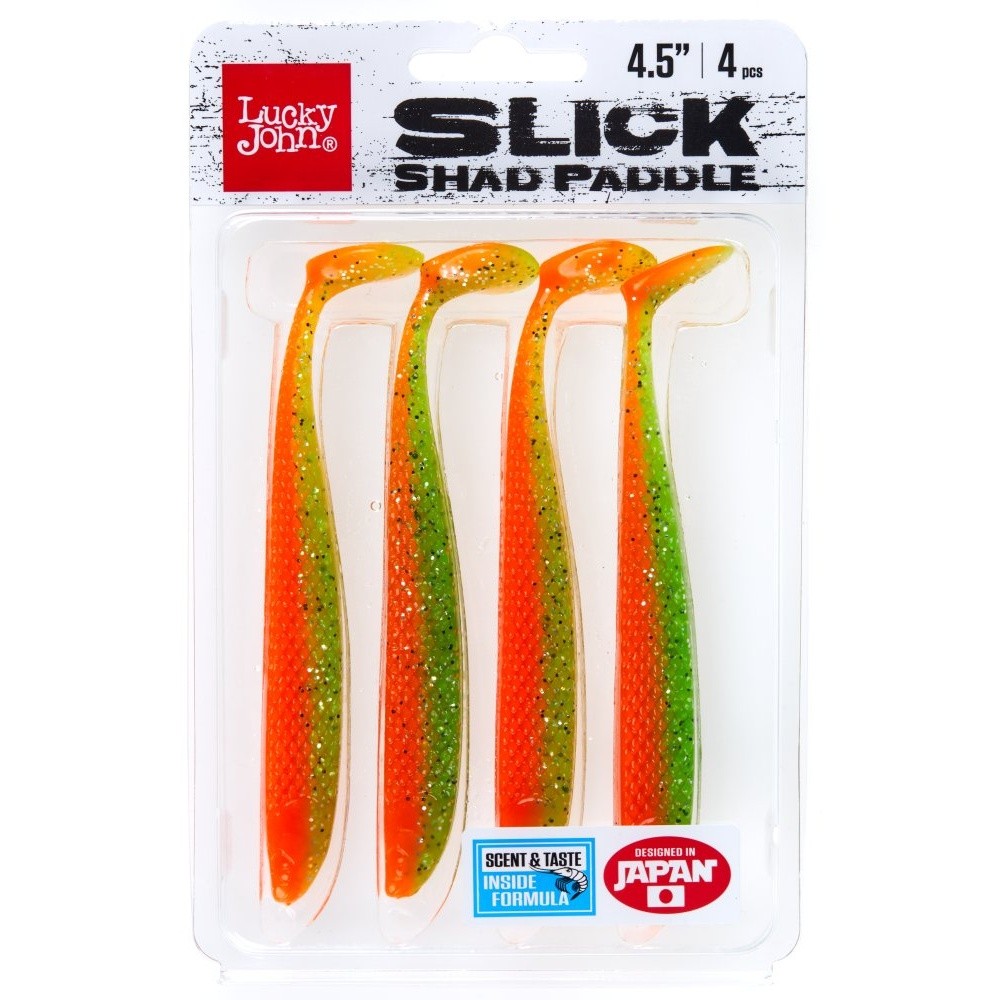 Силиконовая приманка Lucky John Slick Shad Paddle 4.5in 114 мм 4 шт Z12 3D Series  140441-Z12 — крупный план
	                                    2