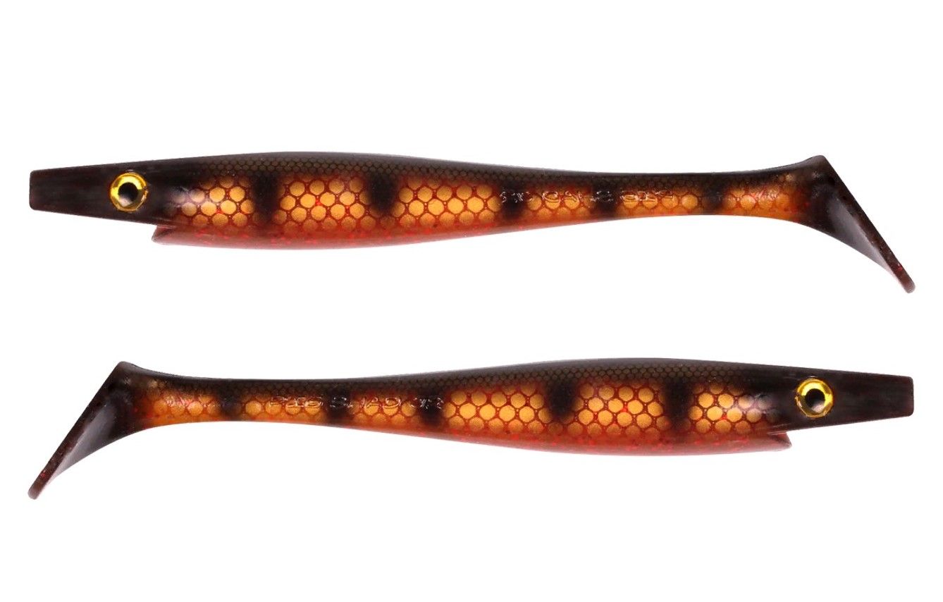 Силиконовая приманка Strike Pro Pig Shad Jr 200 мм 2 шт Black Okiboji Perch   SP-172C#144 — крупный план
	                                    1