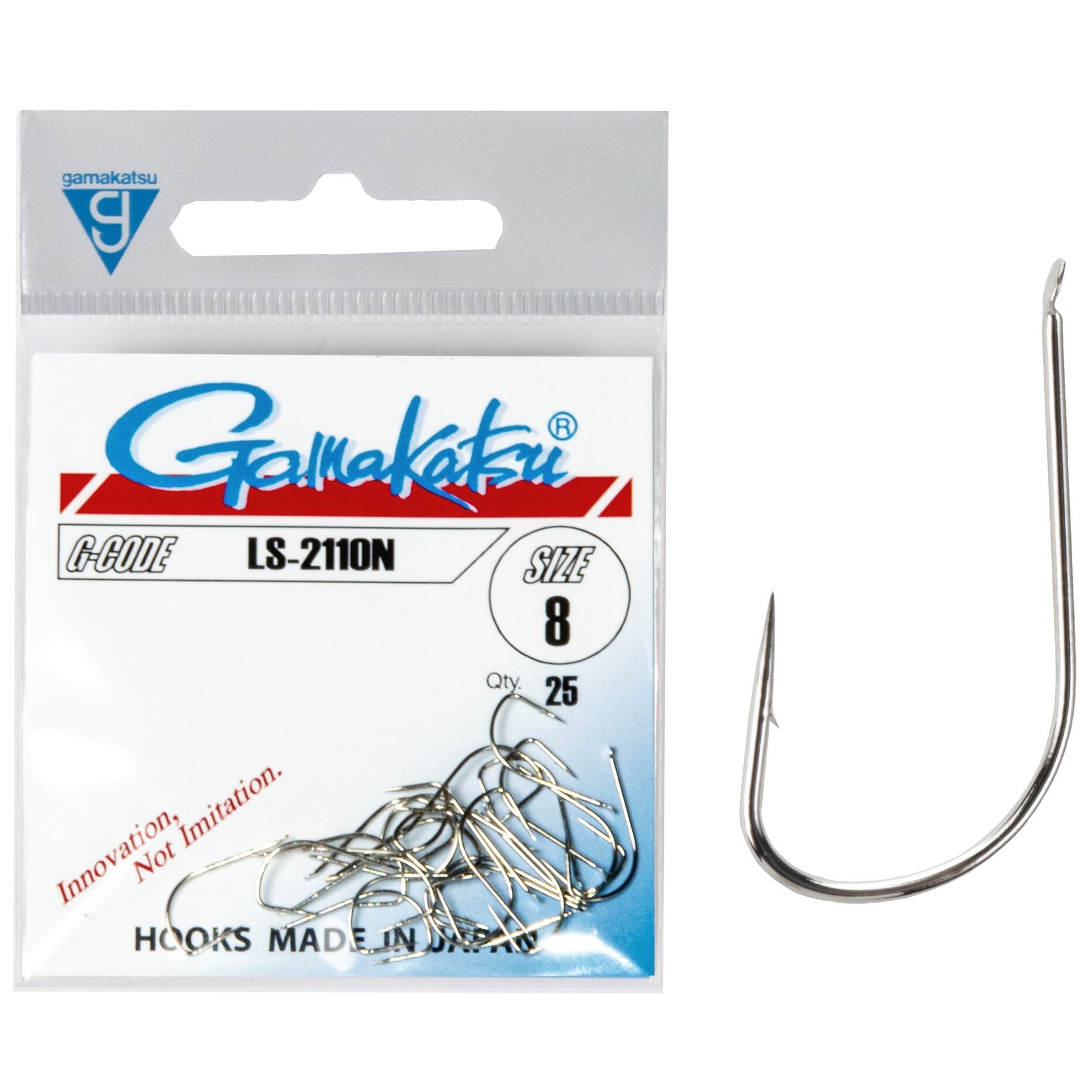 Крючок Одинарный Gamakatsu LS-2110N Hooks Nickel №8 25 шт    146559-008 — характеристики,
	                                    особенности конструкции