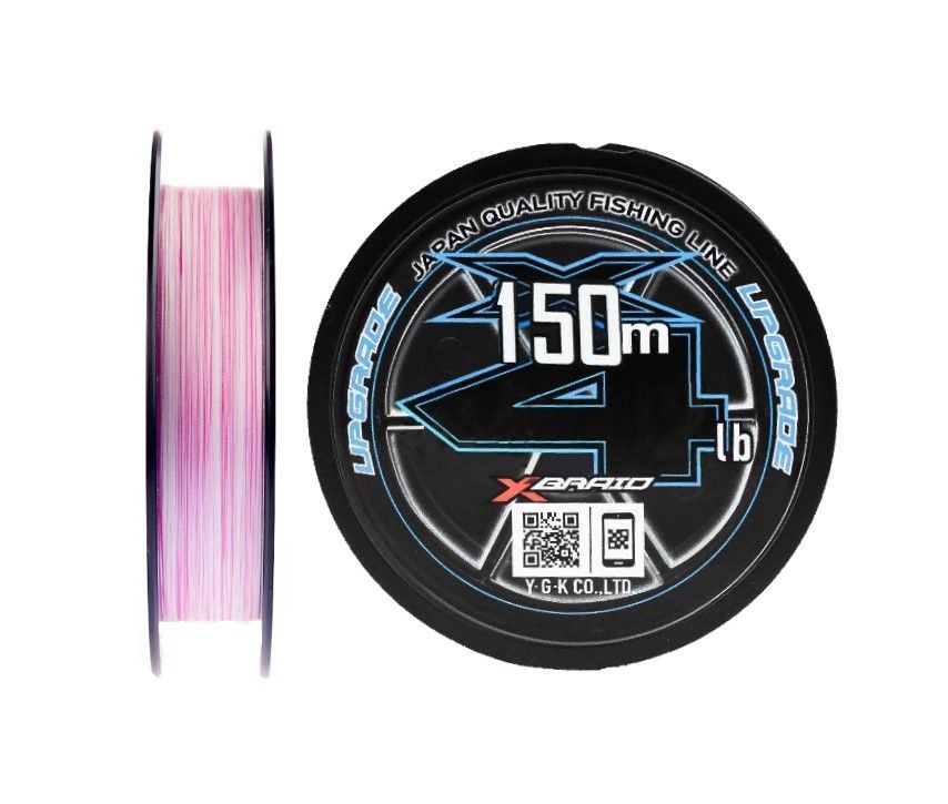 Плетеный шнур YGK X-Braid Upgrade X4 150 м  PE # 0,4 White/Pink 0,104 мм — характеристики,
	                                    особенности конструкции