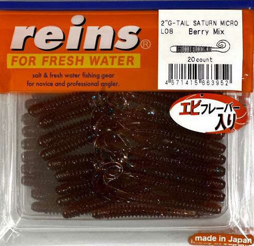 Силиконовая приманка Reins G-Tail Saturn Micro 2 50 мм 20 шт L08-Berry Mix   GTSM2-L08 — характеристики,  особенности конструкции