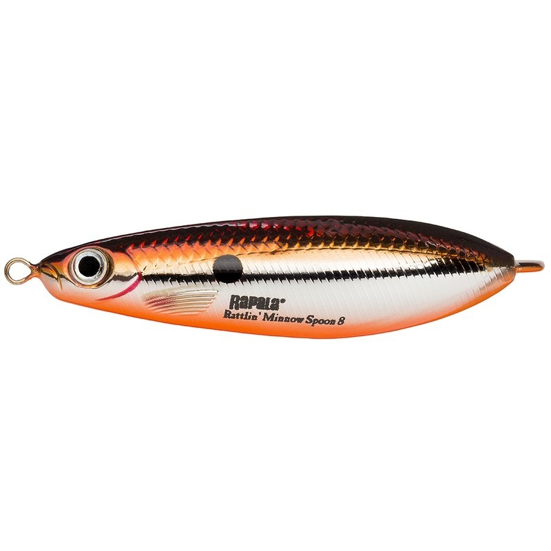 Колеблющаяся Блесна Rapala Rattlin' Minnow Spoon 08 16 гр 80 мм SBR   RMSR08-SBR — характеристики,  особенности конструкции
