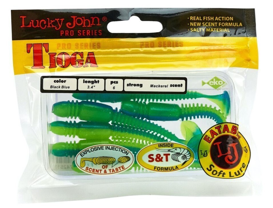 Силиконовая приманка Lucky John Tioga 3.4in 86 мм 6 шт T50 Pro Series  140127-T50 — крупный план
	                                    2