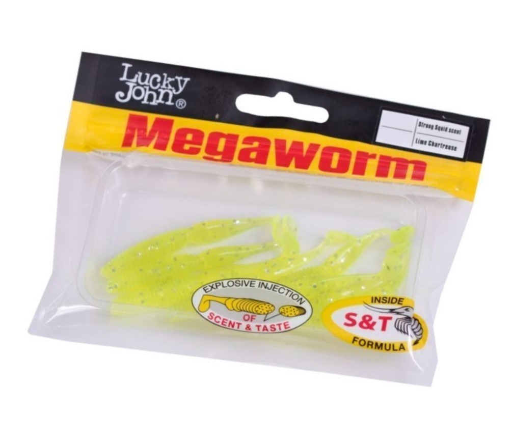 Силиконовая приманка Lucky John MegaWorm 4.0in 101 мм 5 шт 071 Pro Series  140191-071 — крупный план
	                                    2