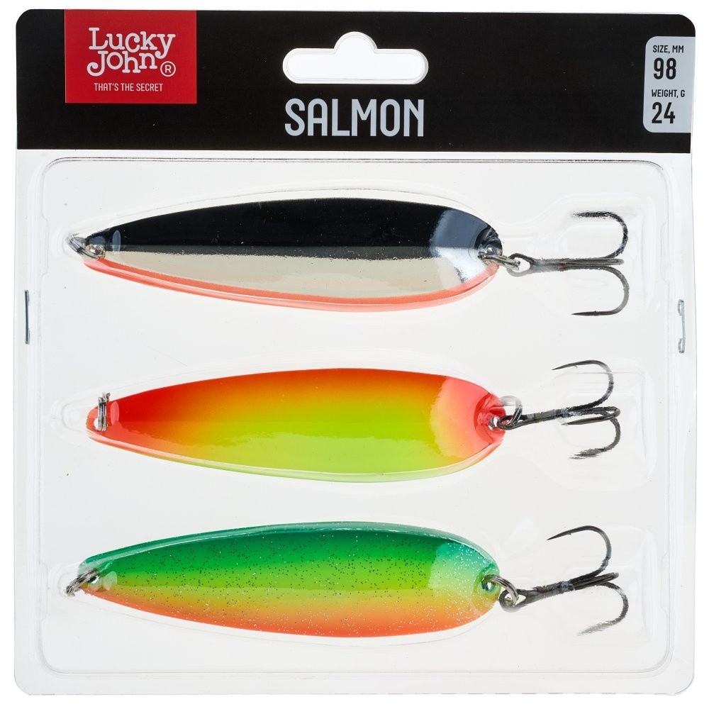 Колеблющаяся Блесна Lucky John Salmon 24 гр 98 мм 002/006/008 Набор: 3 шт.  LJSAL024-MIX1 — крупный план
	                                    2