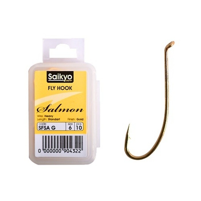 Крючок Одинарный Saikyo KH-71590 Salmon №6 10 шт G   71590SFSAG6-10 — характеристики,  особенности конструкции