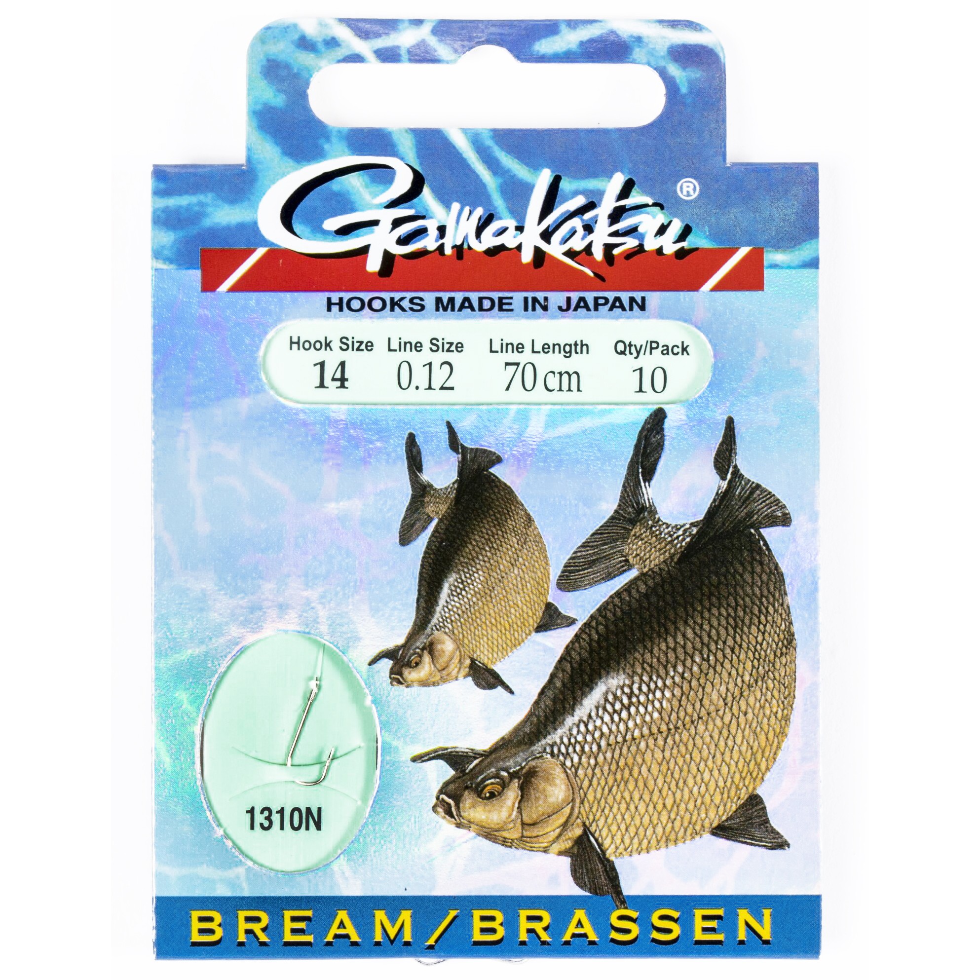Поводок Gamakatsu Booklet Bream 1310N 70 см  0,12 мм  10 шт №14  140147-014-012 — характеристики,
	                                    особенности конструкции
