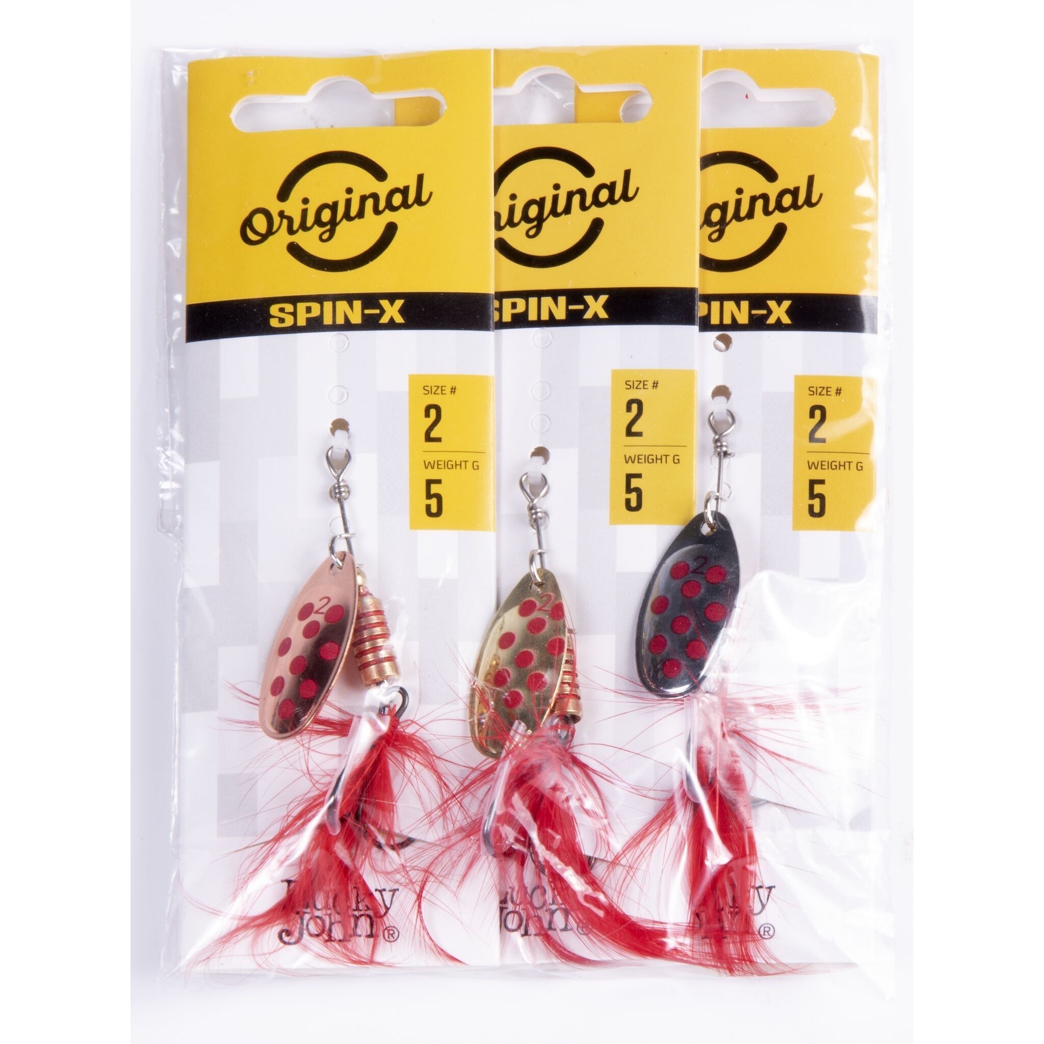 Вращающаяся Блесна Lucky John Spin-X Round №2 5 гр 001SET CR GR SR Набор 3 шт.  LJSR02-001SET — крупный план
	                                    1