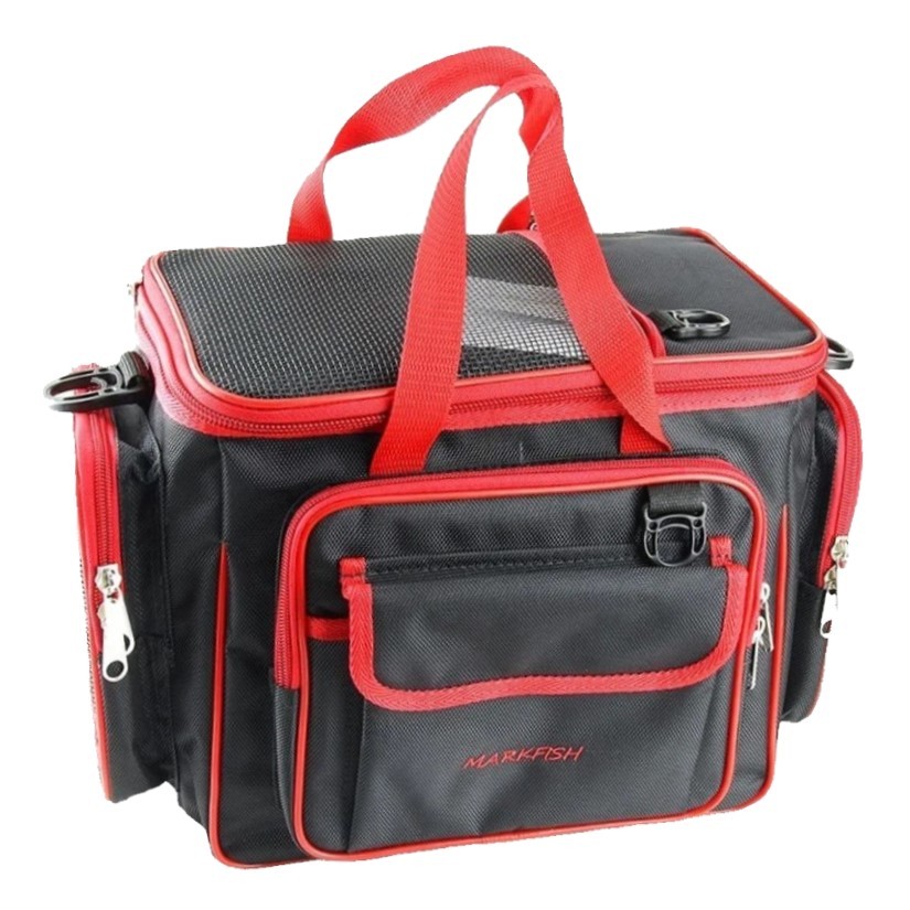 Сумка Fisherbox C109  37,5х24х25,5 см Черно-красный в комплекте 6 двусторонних коробкок Fisherbox 240D — характеристики,
	                                    особенности конструкции