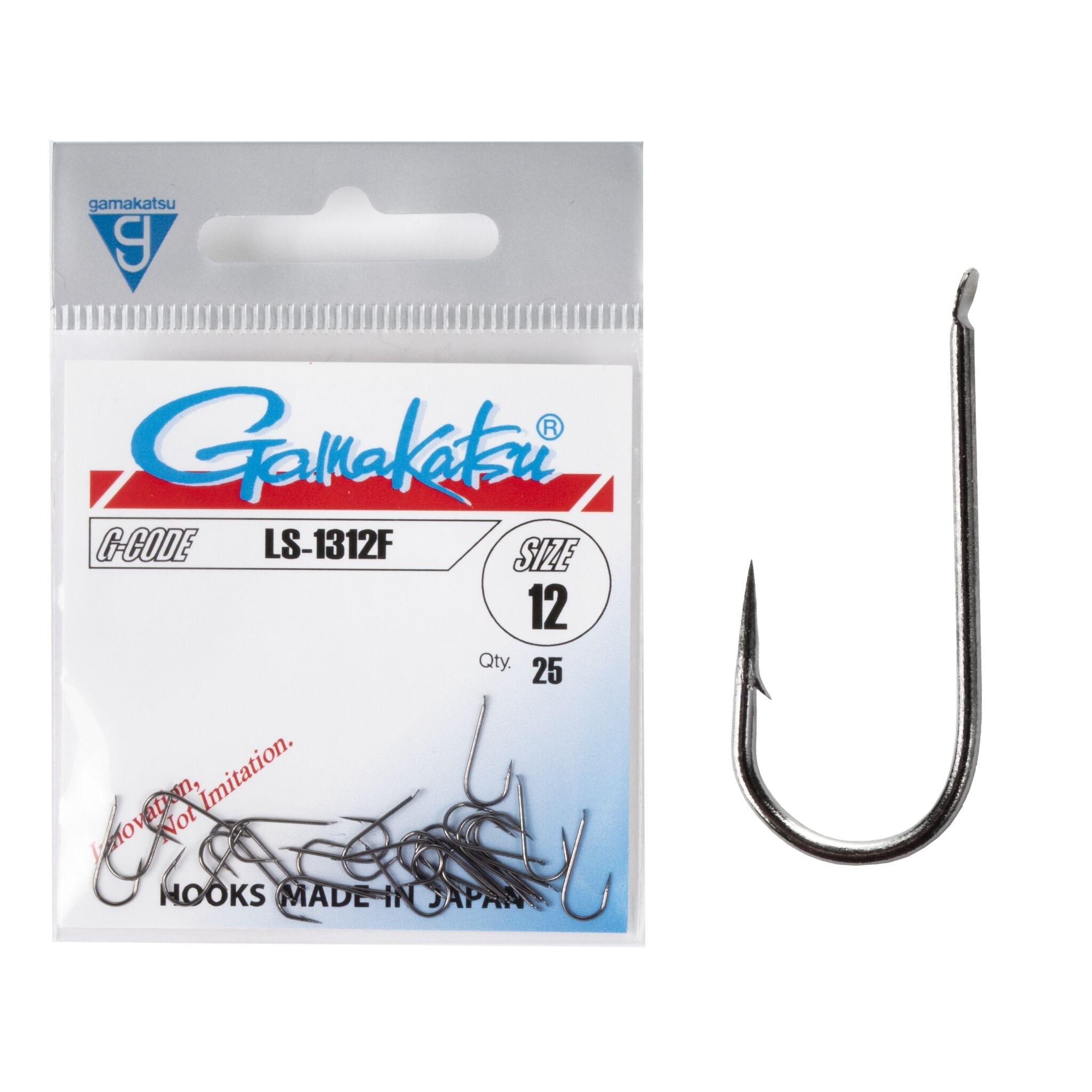 Крючок Одинарный Gamakatsu LS-1312F Hooks Black №12 25 шт    146539-012 — характеристики,  особенности конструкции