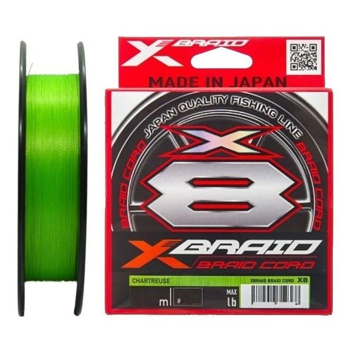Плетеный шнур YGK X-Braid Cord X8 150 м  PE # 8 Chartreuse 0,59 мм — характеристики,
	                                    особенности конструкции