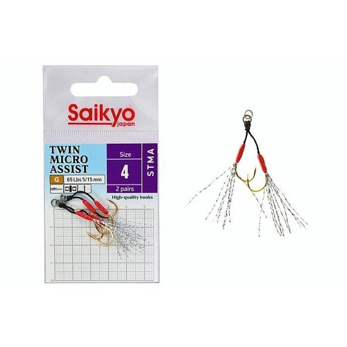 Крючок Ассист Saikyo STMA Win Micro Assist №4 2 шт G   STMA-4-2 — характеристики,  особенности конструкции