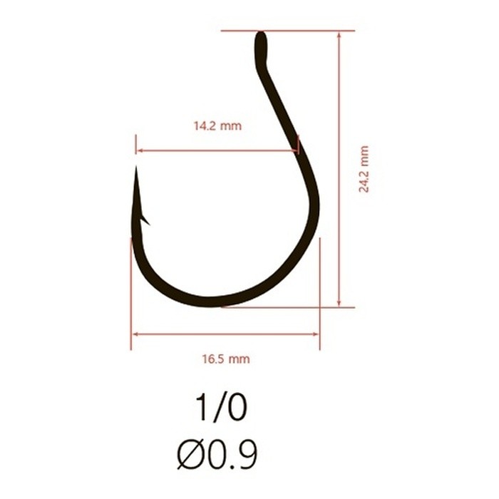 Крючок Одинарный Saikyo KH-10107 №1/0 10 шт BN   KH-10107BN1/0-5 — крупный план
	                                    2
