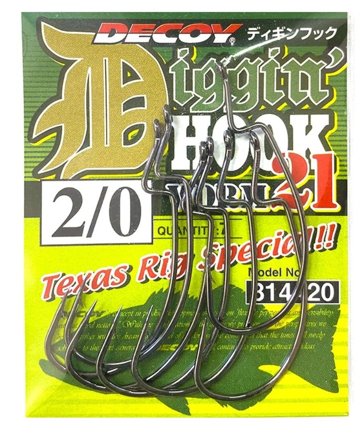 Крючок Офсетный Decoy Digging Hook Worm 21 №2/0 7 шт — крупный план
	                                    1