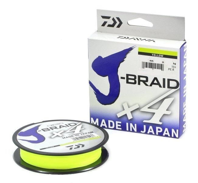 Плетеный шнур Daiwa J-braid X4 135 м  PE # 0,6 Yellow 0,1 мм   12740-010 — характеристики,
	                                    особенности конструкции