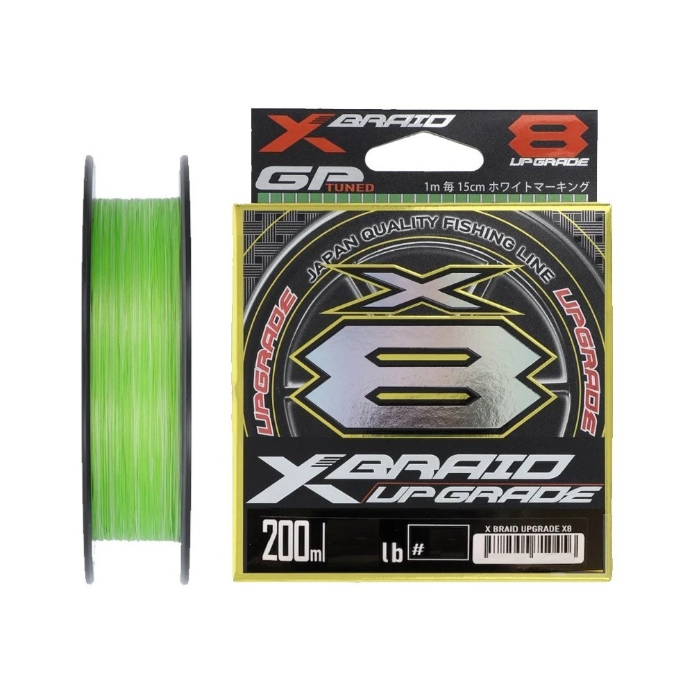 Плетеный шнур YGK X-Braid Upgrade X8 200 м  PE # 1,5 Green 0,205 мм — характеристики,
	                                    особенности конструкции