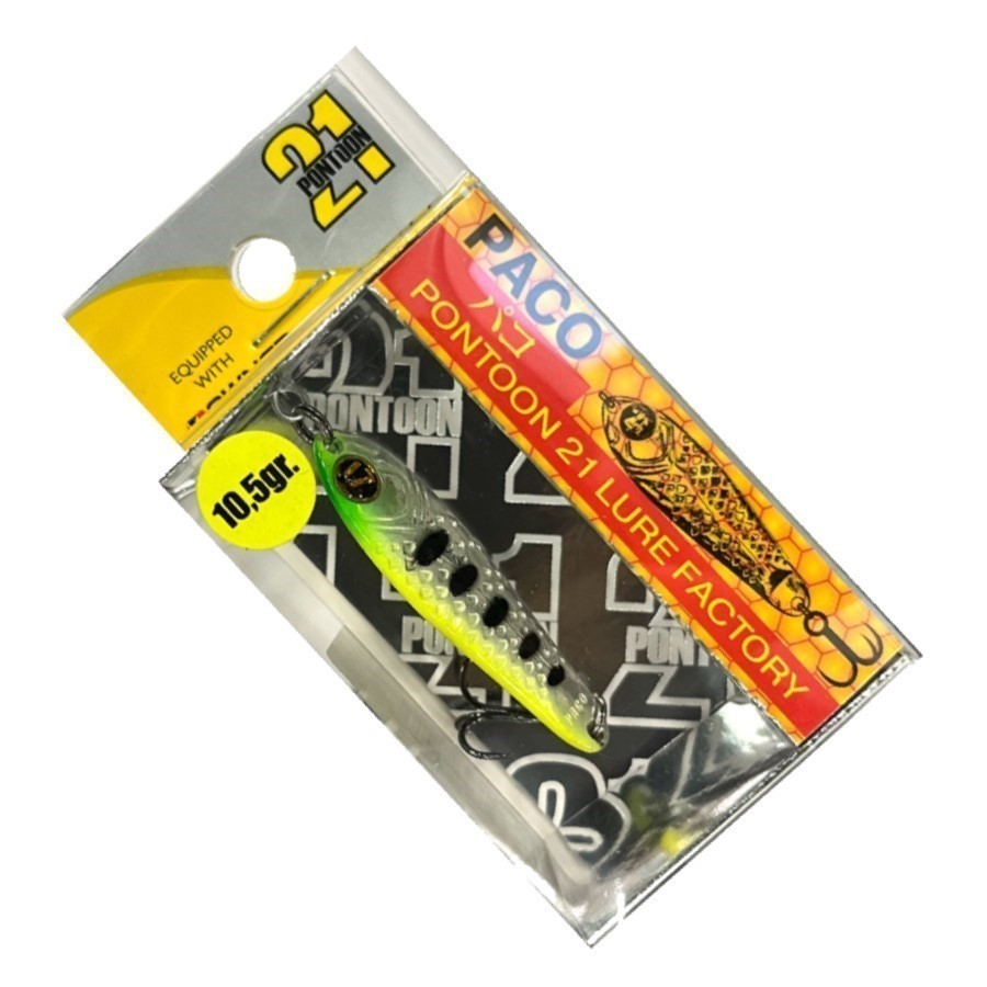 Колеблющаяся Блесна Pontoon 21 Paco 3/8oz 10,5 гр 48 мм S70-040 Chartreuse Yamame   P21-SP-PAC11-S70-040 — крупный план
	                                    1