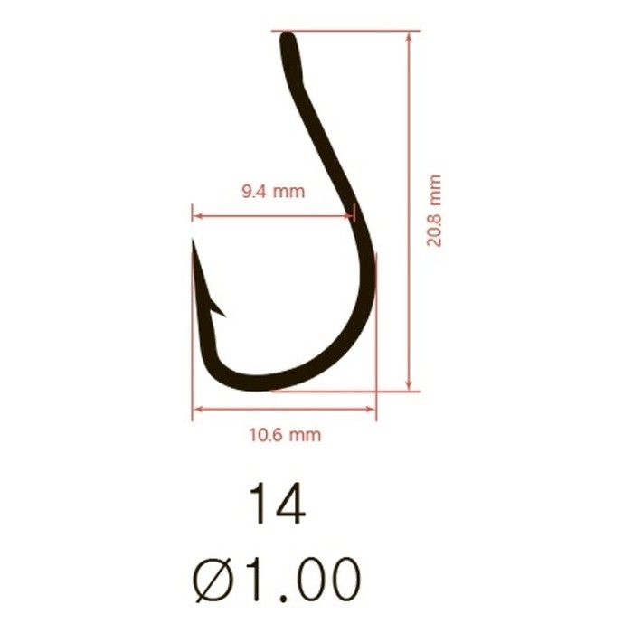 Крючок Одинарный Saikyo KH-10003 Tanago №14 10 шт BN   KH-10003BN14-10 — крупный план
	                                    3
