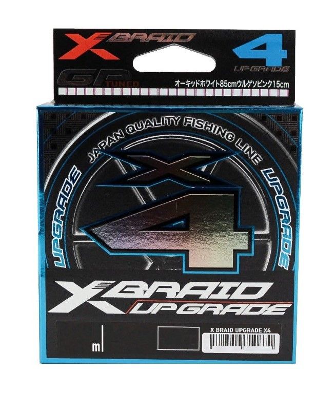 Плетеный шнур YGK X-Braid Upgrade X4 200 м  PE # 1,2 White/Pink 0,185 мм — крупный план
	                                    3
