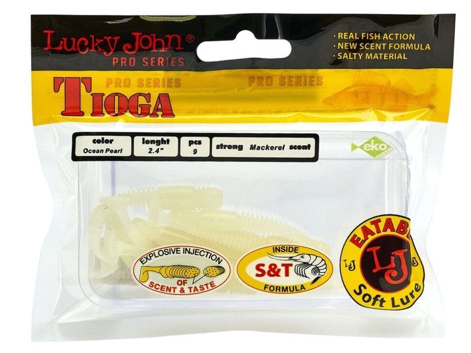 Силиконовая приманка Lucky John Tioga 2.4in 62 мм 9 шт 033 Pro Series  140119-033 — крупный план
	                                    2