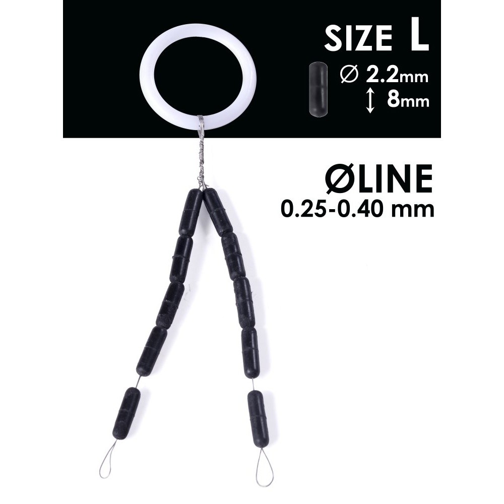 Стопор Salmo Rubber Cylinder Stops №L 10 шт    S902-003L — характеристики,  особенности конструкции