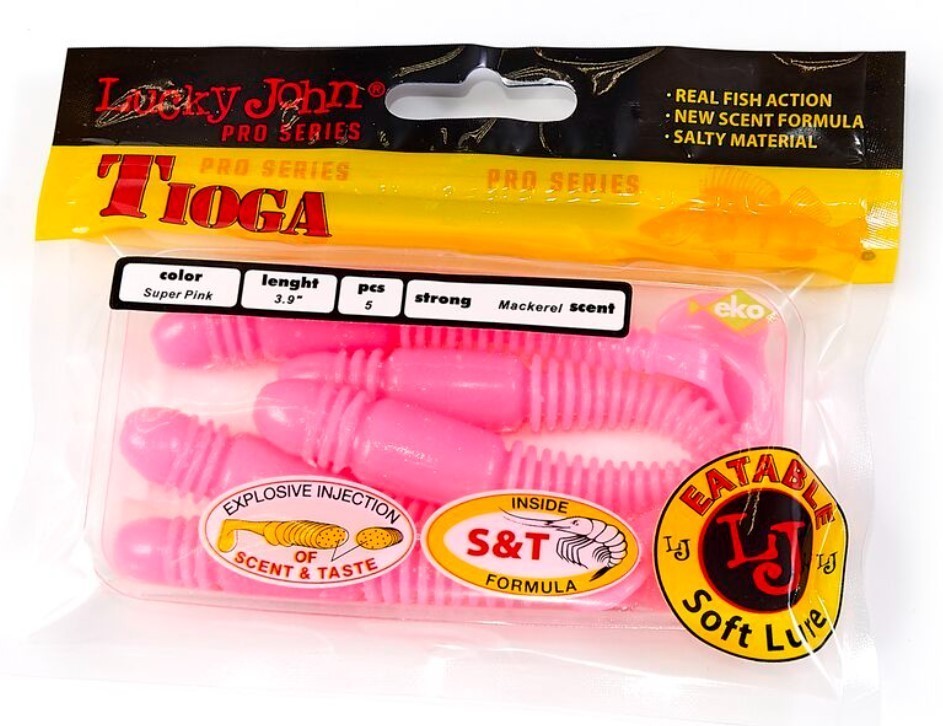 Силиконовая приманка Lucky John Tioga 3.9in 100 мм 5 шт F05 Pro Series  140104-F05 — крупный план
	                                    2