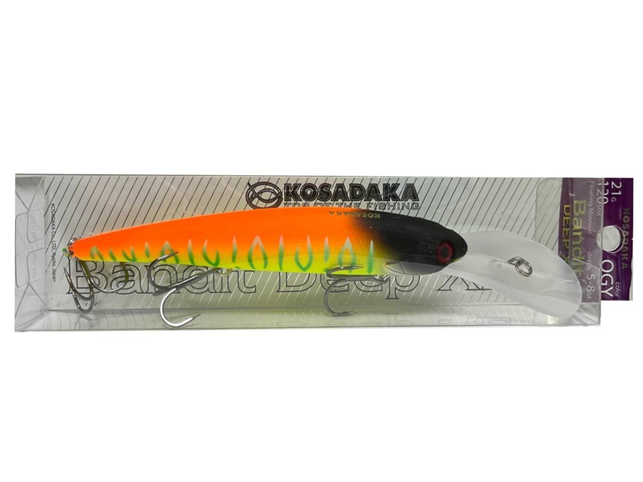 Воблер Kosadaka Bandit Deep XL 120F OGY 21 гр   BandXL120D-OGY — крупный план
	                                    2