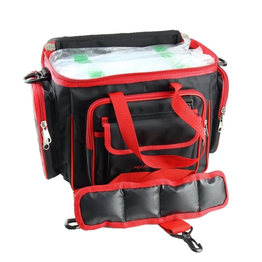 Сумка Fisherbox C109  37,5х24х25,5 см Черно-красный в комплекте 6 двусторонних коробкок Fisherbox 240D — крупный план
	                                    1