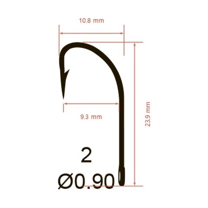 Крючок Одинарный Saikyo KH-11004 Crystal №2 10 шт BN   KH-11004BN2-10 — крупный план
	                                    2