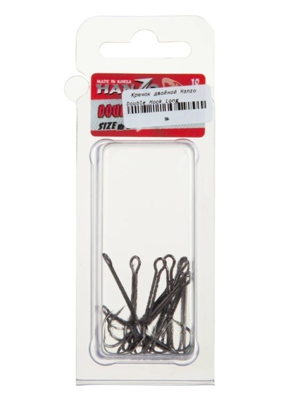 Крючок Двойной Hanzo Double Hook Long №2/0 10 шт    DHL-2/0 — крупный план
	                                    1