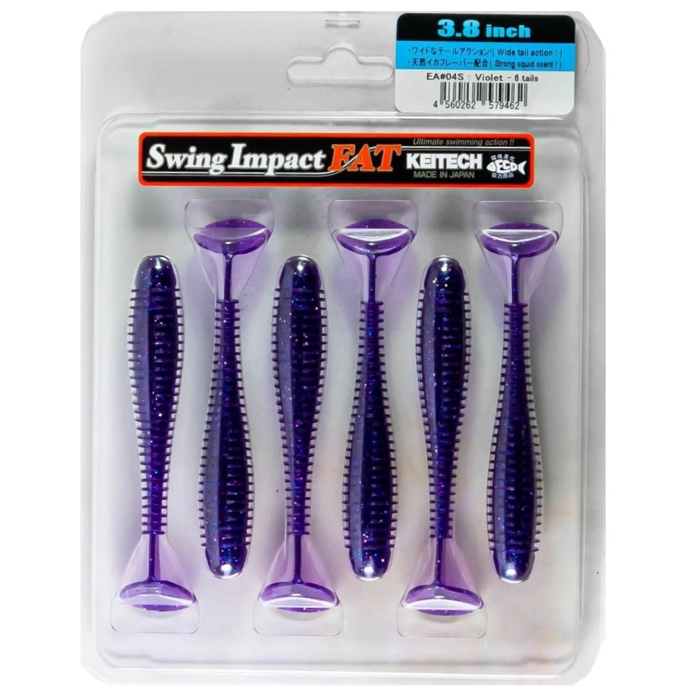 Силиконовая приманка Keitech Swing Impact Fat 4.8 122 мм 5 шт EA#04 Violet — крупный план
	                                    1