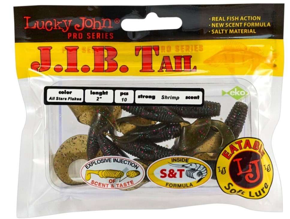 Силиконовая приманка Lucky John J.I.B Tail 2.0in 51 мм 10 шт S21 Pro Series  140122-S21 — крупный план
	                                    1
